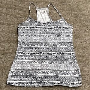 Women's Black and White Patterned Garage Tank Top size M